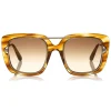 Tom Ford - Marissa Sunglasses - Square Acetate and Metal Sunglasses - Honey - FT0619 - Sunglasses - Tom Ford Eyewear - Avvenice