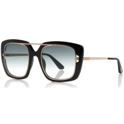 Tom Ford - Marissa Sunglasses - Square Acetate and Metal Sunglasses - Black - FT0619 - Sunglasses - Tom Ford Eyewear - Avvenice
