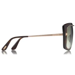Tom Ford - Marissa Sunglasses - Square Acetate and Metal Sunglasses - Havana - FT0619 - Sunglasses - Tom Ford Eyewear - Avvenice