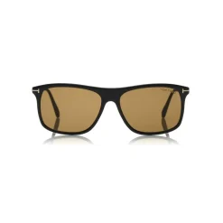 Tom Ford - Max Sunglasses - Square Acetate Sunglasses - Shiny Black Brown - FT0588 - Sunglasses - Tom Ford Eyewear - Avvenice
