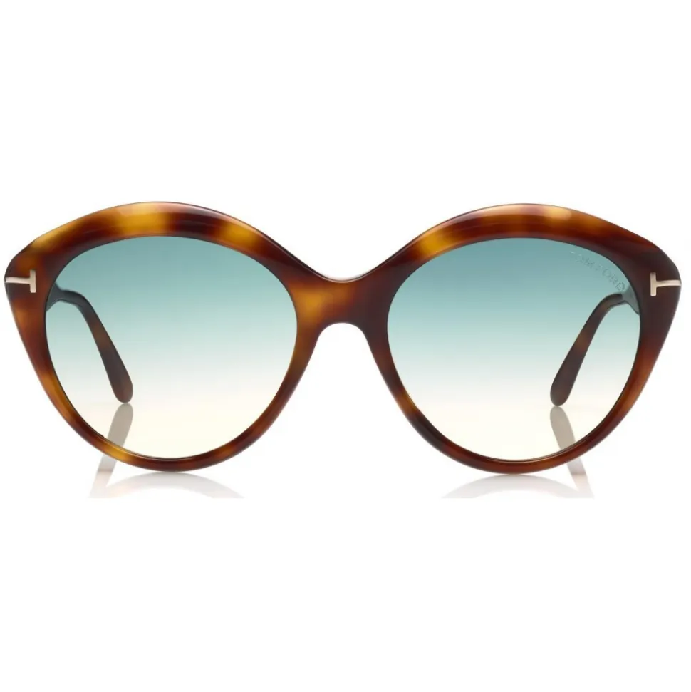Tom Ford - Maxine Sunglasses - Round Metal Sunglasses - Blonde Havana - FT0763 - Sunglasses - Tom Ford Eyewear - Avvenice