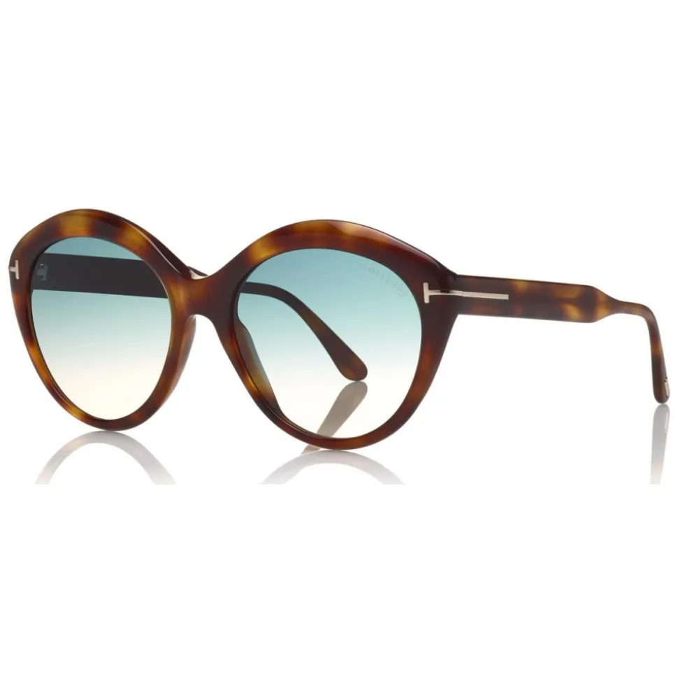 Tom Ford - Maxine Sunglasses - Round Metal Sunglasses - Blonde Havana - FT0763 - Sunglasses - Tom Ford Eyewear - Avvenice