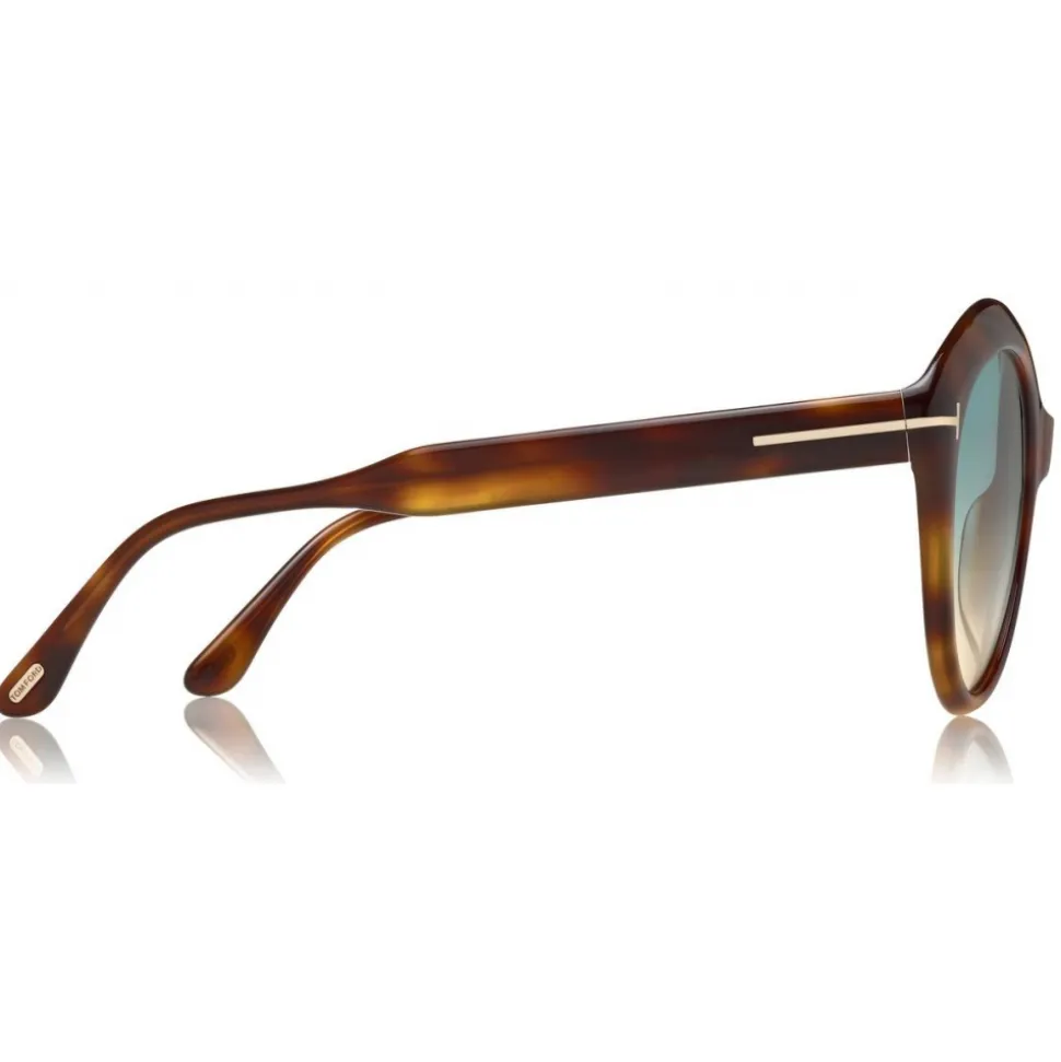 Tom Ford - Maxine Sunglasses - Round Metal Sunglasses - Blonde Havana - FT0763 - Sunglasses - Tom Ford Eyewear - Avvenice