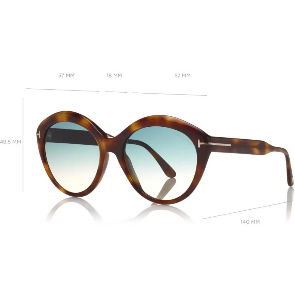 Tom Ford - Maxine Sunglasses - Round Metal Sunglasses - Blonde Havana - FT0763 - Sunglasses - Tom Ford Eyewear - Avvenice