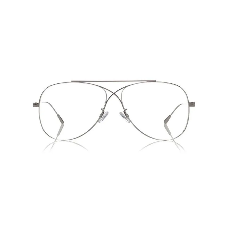 Tom Ford - Metal Criss Cross Aviators Optical Glasses - Pilot Shape - Silver - FT5531 - Optical Glasses - Tom Ford Eyewear - Avvenice