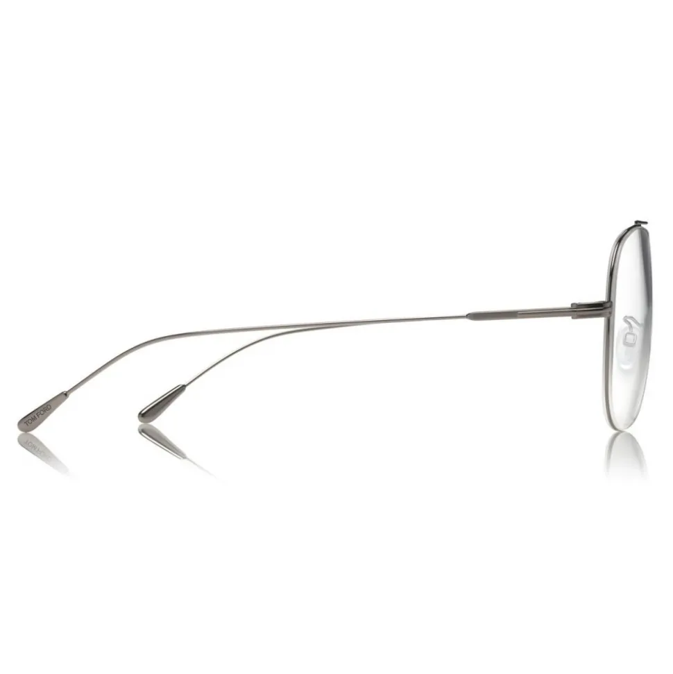 Tom Ford - Metal Criss Cross Aviators Optical Glasses - Pilot Shape - Silver - FT5531 - Optical Glasses - Tom Ford Eyewear - Avvenice