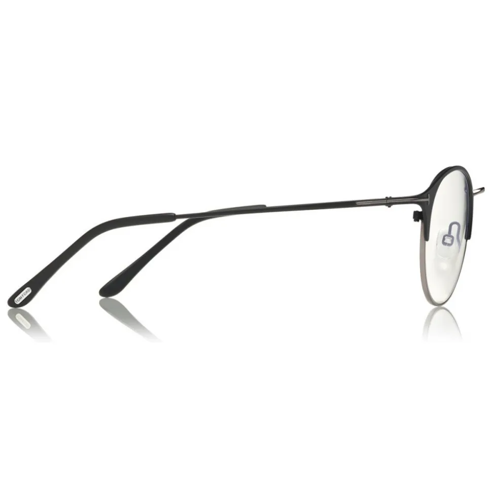 Tom Ford - Metal Optical Sunglasses - Round Optical Glasses - Black Silver - FT5541-B - Optical Sunglasses - Tom Ford Eyewear - Avvenice