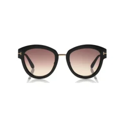 Tom Ford - Mia Sunglasses - Round Metal Sunglasses - Black - FT0574 - Sunglasses - Tom Ford Eyewear - Avvenice