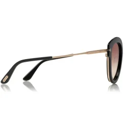Tom Ford - Mia Sunglasses - Round Metal Sunglasses - Black - FT0574 - Sunglasses - Tom Ford Eyewear - Avvenice