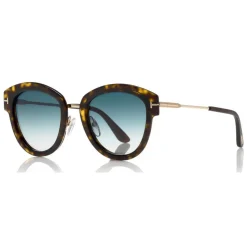 Tom Ford - Mia Sunglasses - Round Metal Sunglasses - Havana - FT0574 - Sunglasses - Tom Ford Eyewear - Avvenice