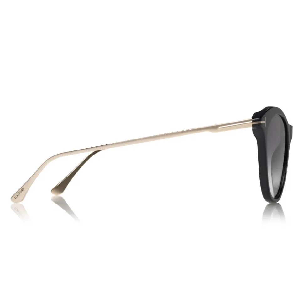 Tom Ford - Micaela Sunglasses - Cat Eye Acetate Sunglasses - FT0662 - Black - Tom Ford Eyewear - Avvenice
