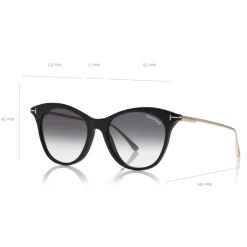 Tom Ford - Micaela Sunglasses - Cat Eye Acetate Sunglasses - FT0662 - Black - Tom Ford Eyewear - Avvenice