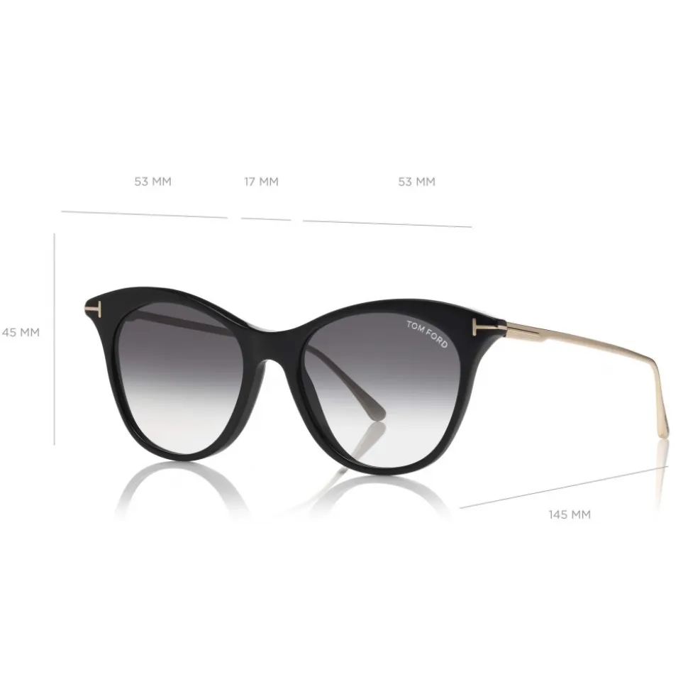Tom Ford - Micaela Sunglasses - Cat Eye Acetate Sunglasses - FT0662 - Black - Tom Ford Eyewear - Avvenice