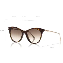 Tom Ford - Micaela Sunglasses - Cat Eye Acetate Sunglasses - FT0662 - Havana - Tom Ford Eyewear - Avvenice