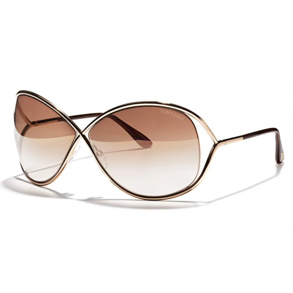 Tom Ford - Miranda Sunglasses - Oversized Square Acetate Sunglasses - FT0130 - Pink Gold - Tom Ford Eyewear - Avvenice