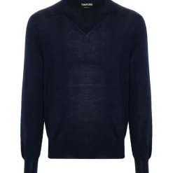 Tom Ford - Navy Blue Fine Knit Jumper - Tom Ford Exclusive Luxury Collection - Avvenice