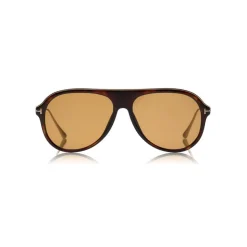 Tom Ford - Nicholai Sunglasses - Pilot Style Sunglasses - Dark Havana - FT0624 - Sunglasses - Tom Ford Eyewear - Avvenice