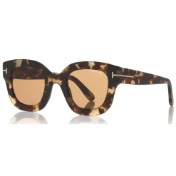 Tom Ford - Pia Sunglasses - Square Acetate Sunglasses - Havana - FT0659 - Sunglasses - Tom Ford Eyewear - Avvenice