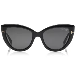 Tom Ford - Polarized Anya Sunglasses - Cat-Eye Acetate Sunglasses - Black - FT0762-P - Sunglasses - Tom Ford Eyewear - Avvenice