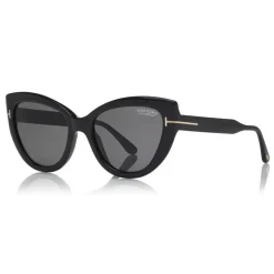 Tom Ford - Polarized Anya Sunglasses - Cat-Eye Acetate Sunglasses - Black - FT0762-P - Sunglasses - Tom Ford Eyewear - Avvenice