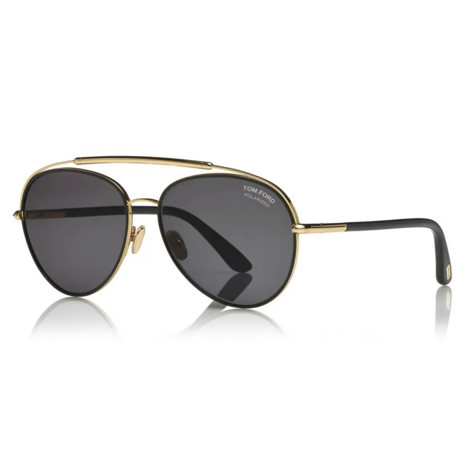 Tom Ford - Polarized Curtis Sunglasses - Pilot Shape Sunglasses - Black - FT0748-P - Sunglasses - Tom Ford Eyewear - Avvenice