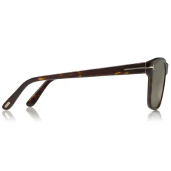 Tom Ford - Polarized Giulio Sunglasses - Soft Squared Sunglasses - Dark Havana - FT0698-P - Sunglasses - Tom Ford Eyewear - Avvenice