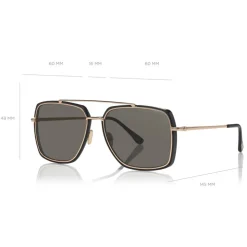 Tom Ford - Polarized Lionel Sunglasses - Square Metal Sunglasses - Black - FT0750-P - Sunglasses - Tom Ford Eyewear - Avvenice