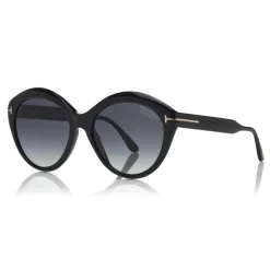 Tom Ford - Polarized Maxine Sunglasses - Round Metal Sunglasses - Black - FT0763-P - Sunglasses - Tom Ford Eyewear - Avvenice