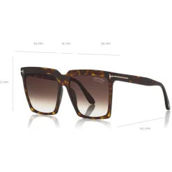 Tom Ford - Polarized Sabrina Sunglasses - Square Acetate Sunglasses - Havana - FT0764-P - Sunglasses - Tom Ford Eyewear - Avvenice