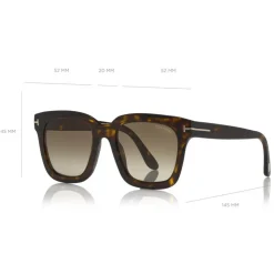 Tom Ford - Polarized Sari Sunglasses - Squared Acetate Sunglasses - Havana - FT0690-P - Sunglasses - Tom Ford Eyewear - Avvenice