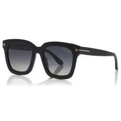 Tom Ford - Polarized Sari Sunglasses - Squared Acetate Sunglasses - Black - FT0690-P - Sunglasses - Tom Ford Eyewear - Avvenice
