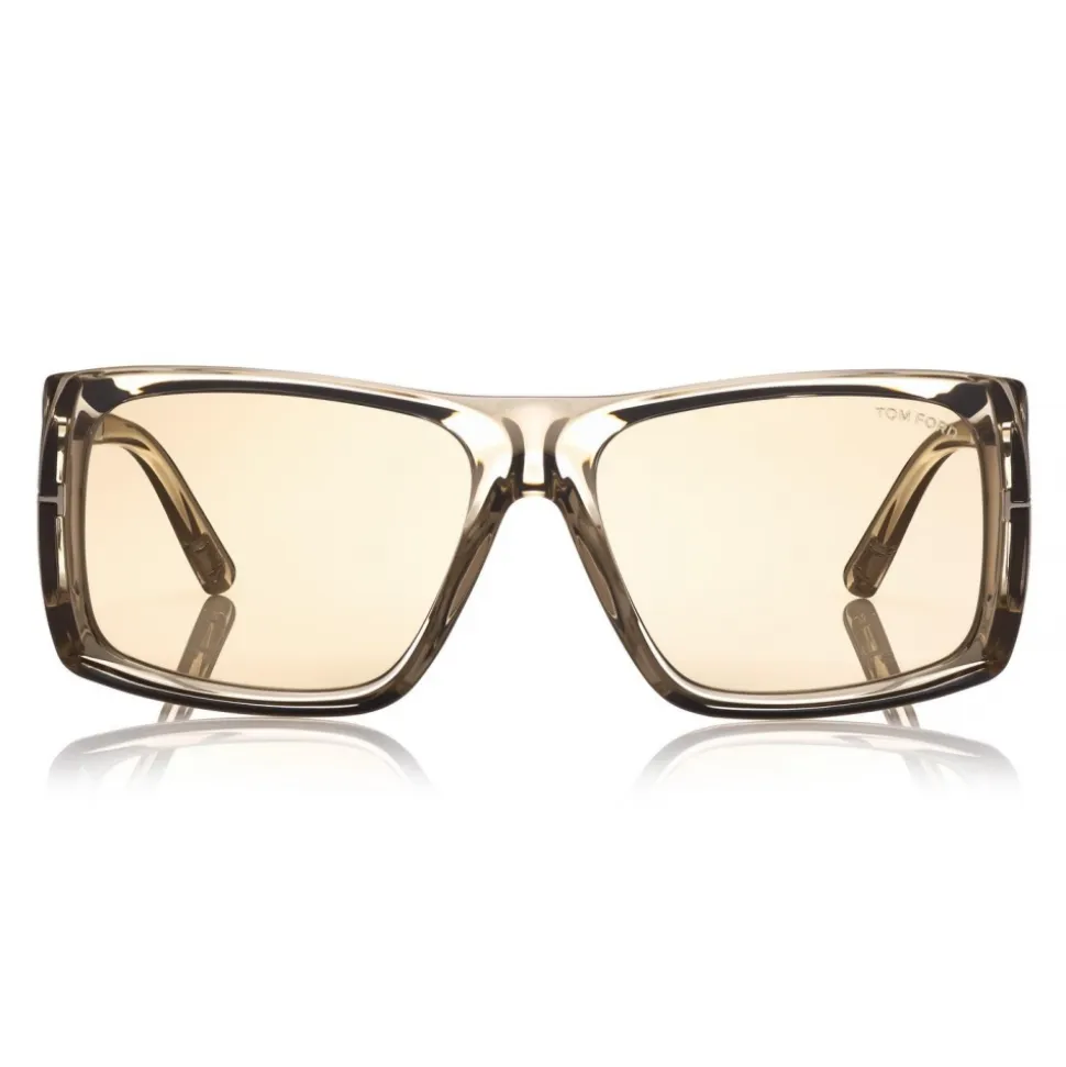 Tom Ford - Rizzo Sunglasses - Square Acetate Sunglasses - FT0730 - Grey - Tom Ford Eyewear - Avvenice
