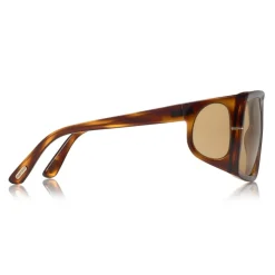 Tom Ford - Rizzo Sunglasses - Square Acetate Sunglasses - FT0730 - Havana - Tom Ford Eyewear - Avvenice