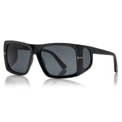 Tom Ford - Rizzo Sunglasses - Square Acetate Sunglasses - FT0730 - Black - Tom Ford Eyewear - Avvenice