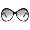 Tom Ford - Rose Sunglasses - Oval Acetate Sunglasses - Black - FT0765 - Sunglasses - Tom Ford Eyewear - Avvenice