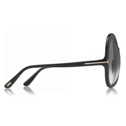 Tom Ford - Rose Sunglasses - Oval Acetate Sunglasses - Black - FT0765 - Sunglasses - Tom Ford Eyewear - Avvenice