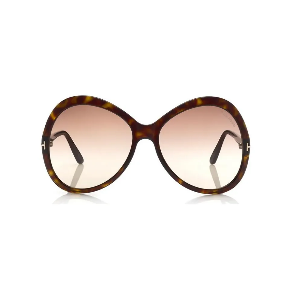 Tom Ford - Rose Sunglasses - Oval Acetate Sunglasses - Dark Havana - FT0765 - Sunglasses - Tom Ford Eyewear - Avvenice