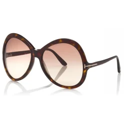 Tom Ford - Rose Sunglasses - Oval Acetate Sunglasses - Dark Havana - FT0765 - Sunglasses - Tom Ford Eyewear - Avvenice