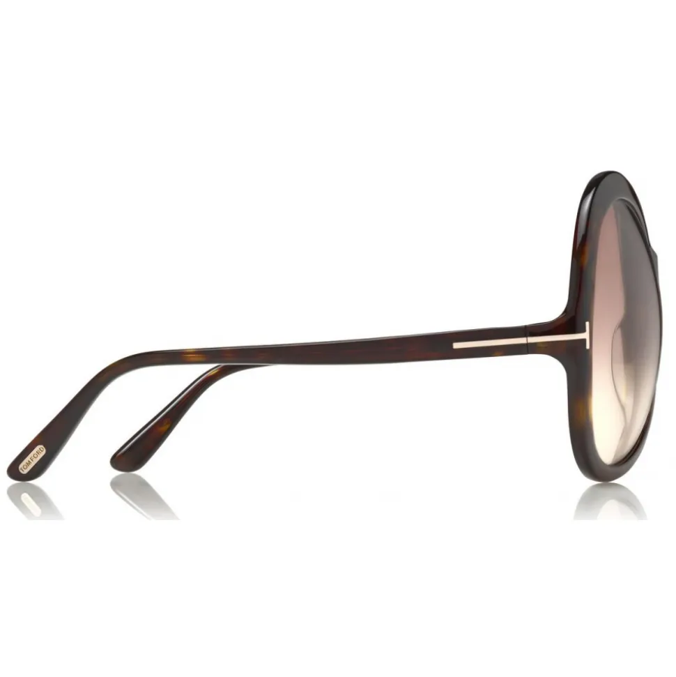 Tom Ford - Rose Sunglasses - Oval Acetate Sunglasses - Dark Havana - FT0765 - Sunglasses - Tom Ford Eyewear - Avvenice