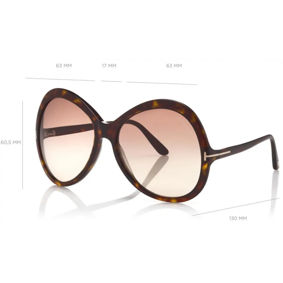 Tom Ford - Rose Sunglasses - Oval Acetate Sunglasses - Dark Havana - FT0765 - Sunglasses - Tom Ford Eyewear - Avvenice