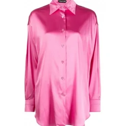 Tom Ford - Rosebloom Silk Blend Pointed Collar Shirt - Tom Ford Exclusive Luxury Collection - Avvenice