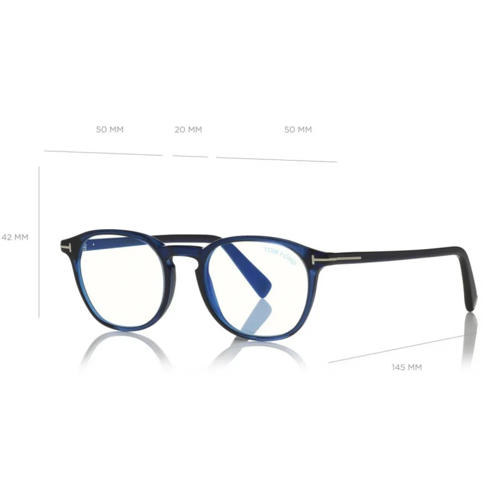 Tom Ford - Round Optical Glasses - Blue - FT5583-B - Optical Glasses - Tom Ford Eyewear - Avvenice