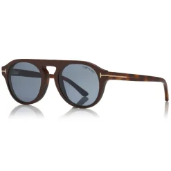 Tom Ford - Round Opticals Sunglasses - Round Optical Sunglasses - Dark Havana Blue - FT5533-B - Sunglasses - Tom Ford Eyewear - Avvenice