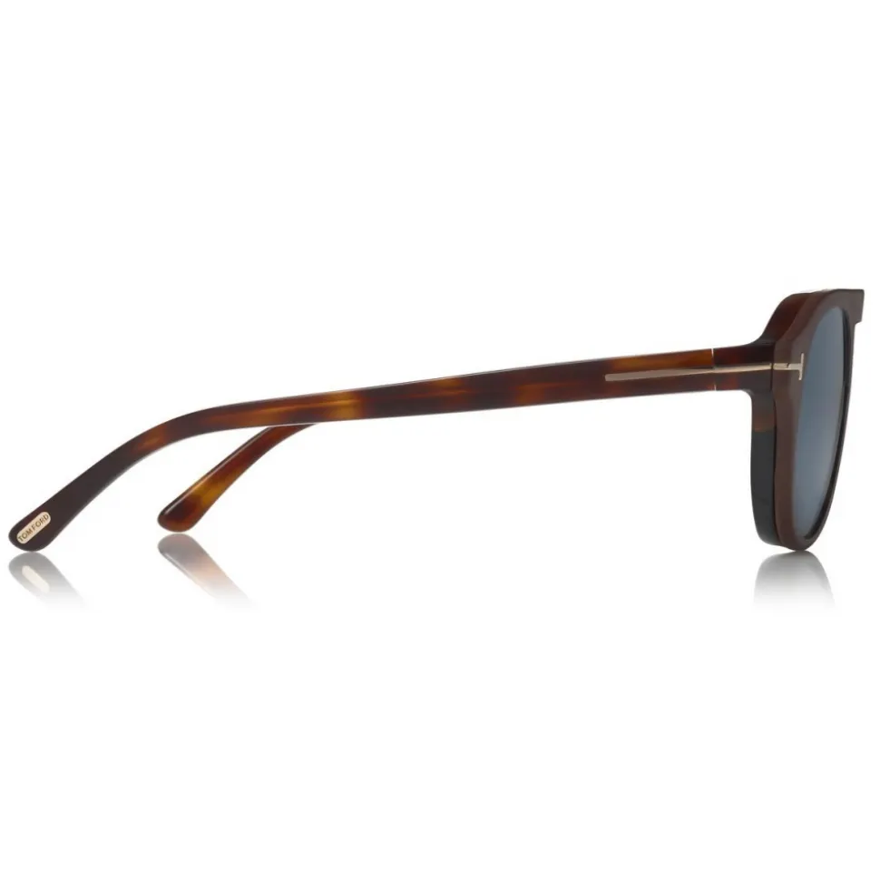 Tom Ford - Round Opticals Sunglasses - Round Optical Sunglasses - Dark Havana Blue - FT5533-B - Sunglasses - Tom Ford Eyewear - Avvenice