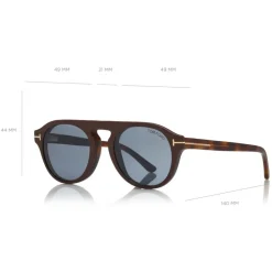 Tom Ford - Round Opticals Sunglasses - Round Optical Sunglasses - Dark Havana Blue - FT5533-B - Sunglasses - Tom Ford Eyewear - Avvenice