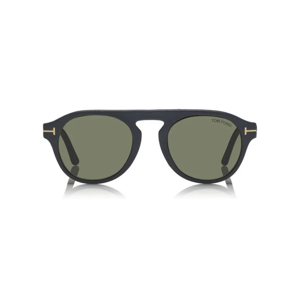 Tom Ford - Round Opticals Sunglasses - Round Optical Sunglasses - Havana Green - FT5533-B - Sunglasses - Tom Ford Eyewear - Avvenice