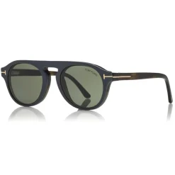 Tom Ford - Round Opticals Sunglasses - Round Optical Sunglasses - Havana Green - FT5533-B - Sunglasses - Tom Ford Eyewear - Avvenice