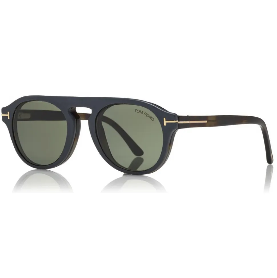 Tom Ford - Round Opticals Sunglasses - Round Optical Sunglasses - Havana Green - FT5533-B - Sunglasses - Tom Ford Eyewear - Avvenice