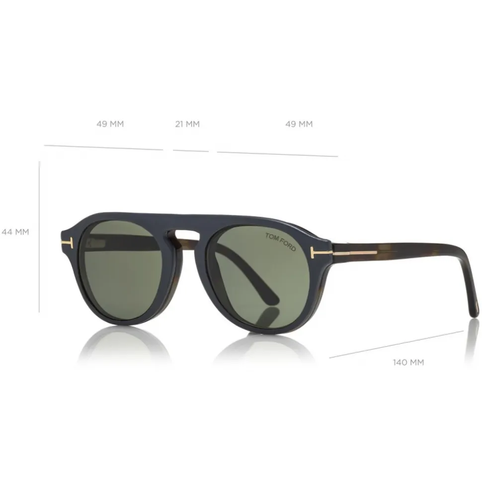 Tom Ford - Round Opticals Sunglasses - Round Optical Sunglasses - Havana Green - FT5533-B - Sunglasses - Tom Ford Eyewear - Avvenice