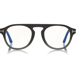 Tom Ford - Round Opticals Sunglasses - Round Optical Sunglasses - Havana Green - FT5533-B - Sunglasses - Tom Ford Eyewear - Avvenice